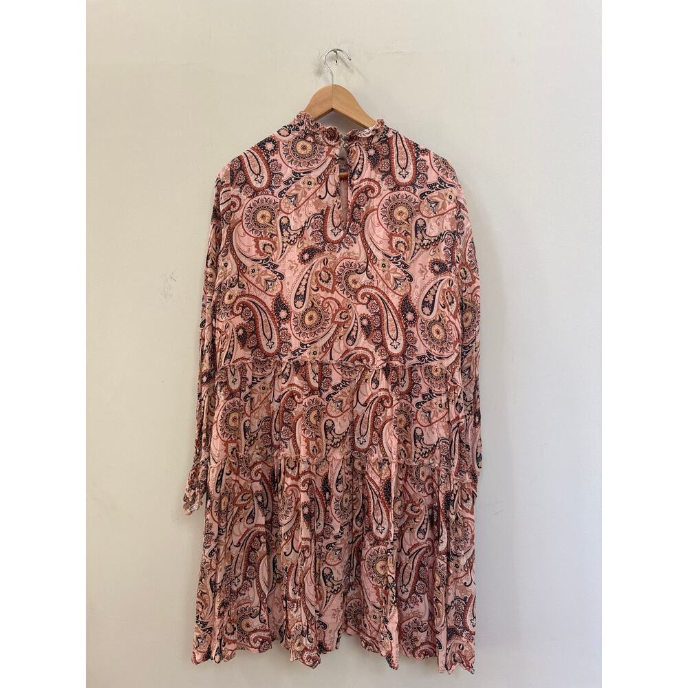 Anthropologie Plus Paisley Cady Tiered Dress Long Sleeve Flowy Babydoll 1X Boho - Picture 6 of 7
